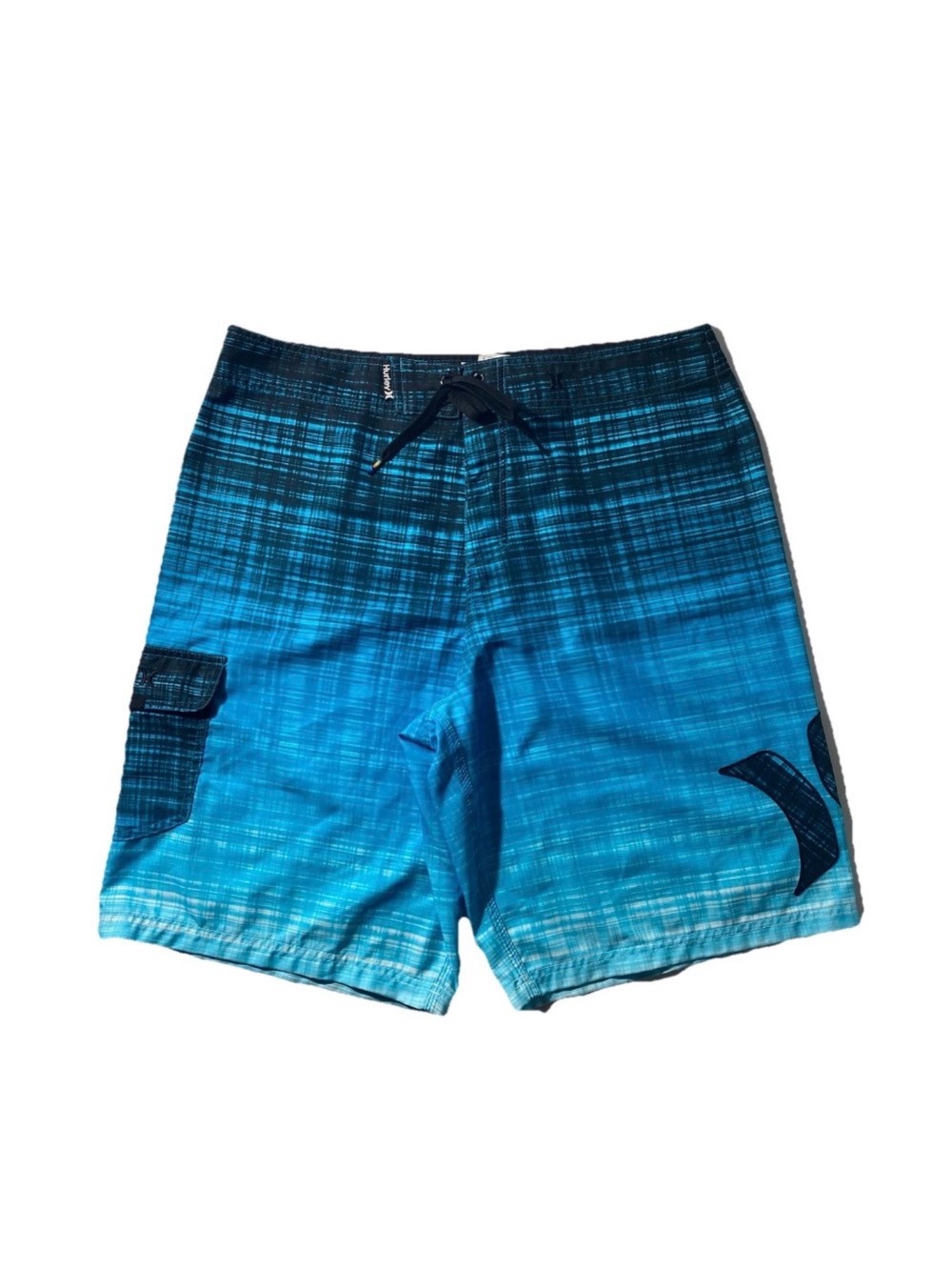 GOOD USED Size 36 Mens Hurley Boardshorts Swimwear Recycled Polyester 11”I Blue